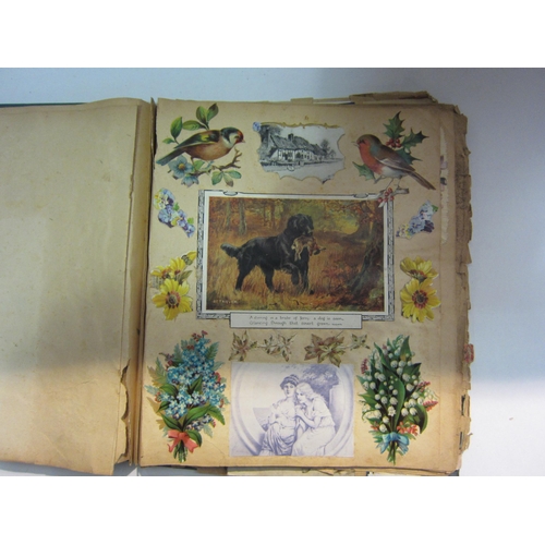 4298 - Three albums containing mainly Victorian scrapbook contents and various cigarette cards