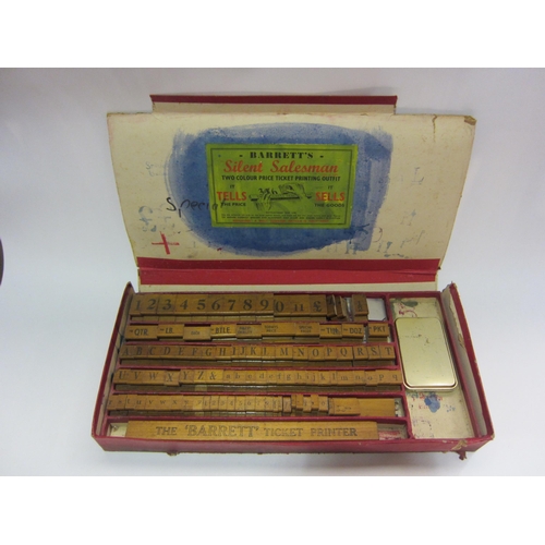 4299 - An early-mid 20th Century 'Silent Salesman' printing set, boxed    GROUP