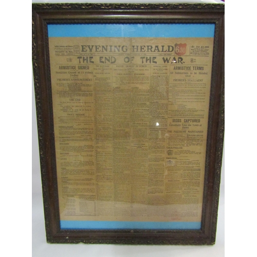 4386 - A framed and glazed copy of the Evening Herald - 