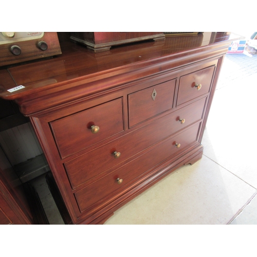 2428 - A cherrywood three drawer over two drawer chest