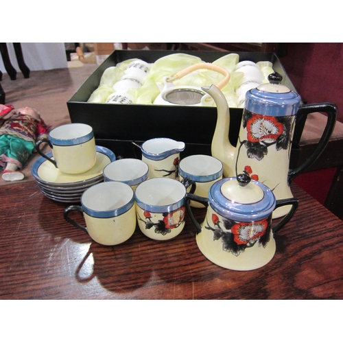 4020 - A Japanese Chikaramachi lustre teaset and boxed Chinese traditional teaset with four character mark ... 