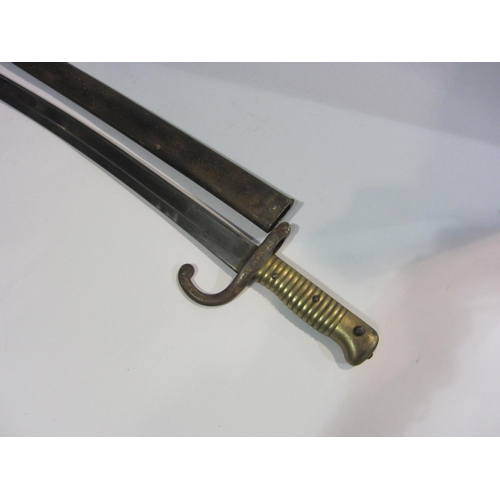 4187 - A 19th Century French Chassepot bayonet with scabbard