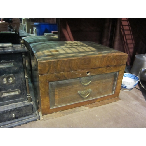 4403 - Five boxes for restoration; quill, Japanese marquetry cabinet, and calendar etc (6)