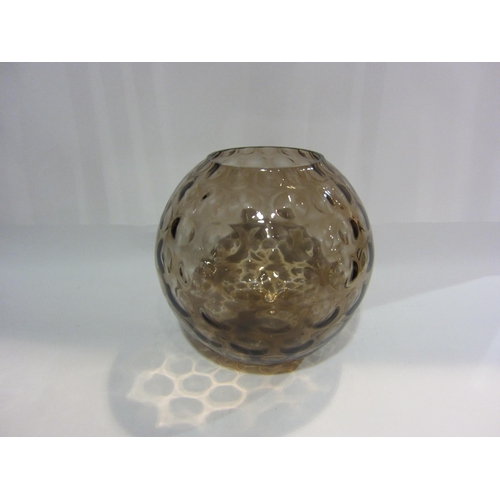 4407 - A Milan Metalak Harrachov vase, 24cm tall, together with a large round olive brown Art Glass vase (2... 