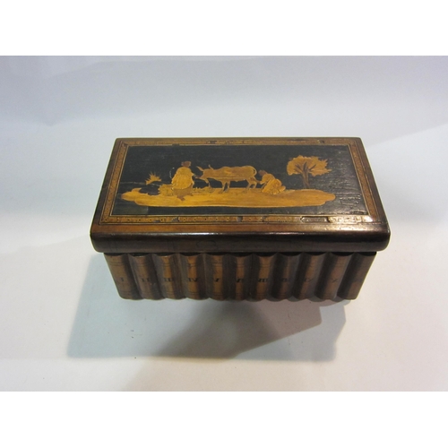 4423 - A carved wooden ox and a jockey on a horse, trinket box, etc. (5)