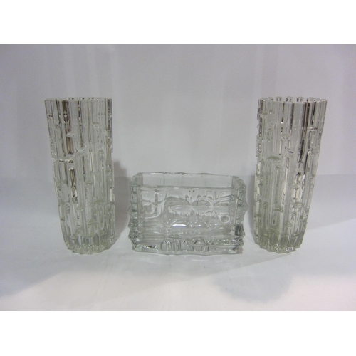 4424 - A collection of Frantisek Vizner (Sklo Union) glass; pair of vases (25cm tall), candle holders (5)