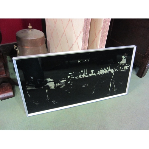 4431 - A Roxy Music advertising mirror, framed, 31cm x 61cm total