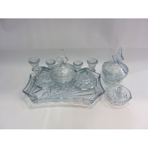 4451 - A collection of three glass dressing table sets