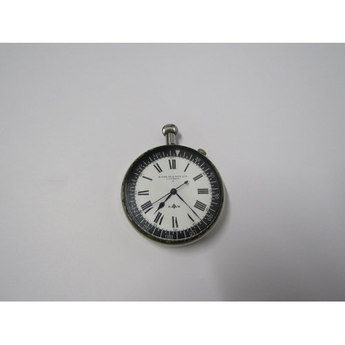 8111 - H GOLAY & SON LTD. LONDON naval stopwatch, white dial with Roman numerals, outer seconds track and r... 