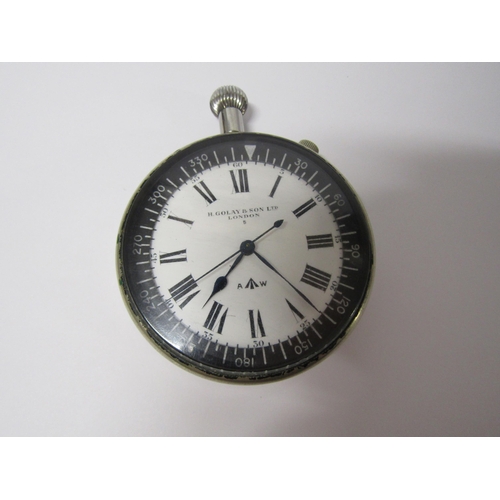 8111 - H GOLAY & SON LTD. LONDON naval stopwatch, white dial with Roman numerals, outer seconds track and r... 