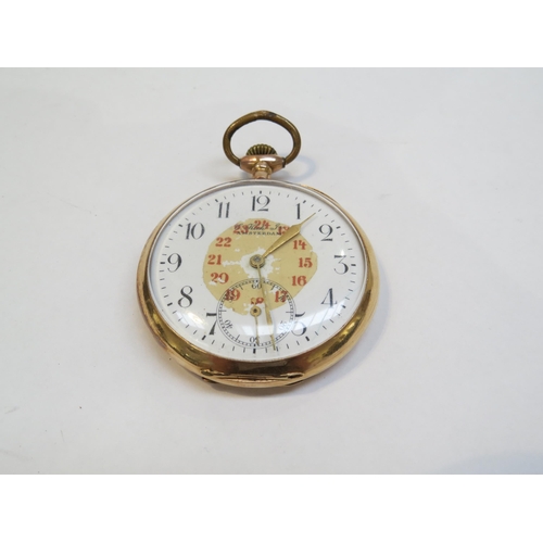 8172 - WITHDRAWN - A gold pocket watch E.Kick Jn. Amsterdam stamped 14k, 67g total,  4.6cm diameter