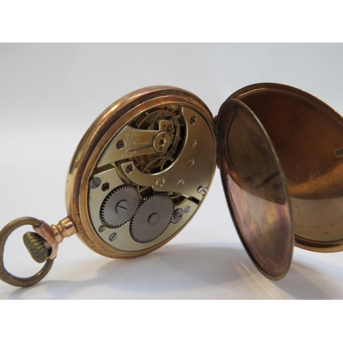 8172 - WITHDRAWN - A gold pocket watch E.Kick Jn. Amsterdam stamped 14k, 67g total,  4.6cm diameter