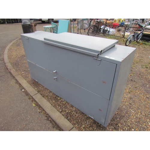 3217 - A two door metal cabinet