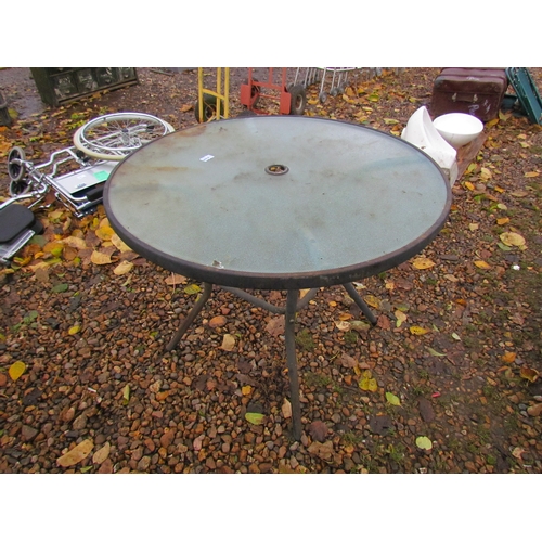 3244 - A glass top garden table           (E) £3-5