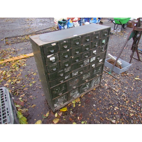 3274 - A metal workshop cabinet with 33 drawers