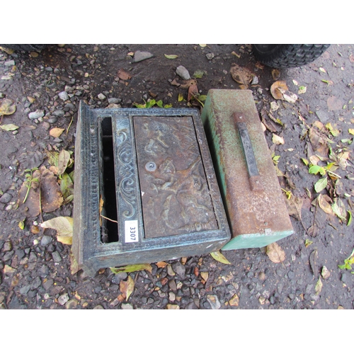 3307 - A cast letter box and a vintage camping stove - no key