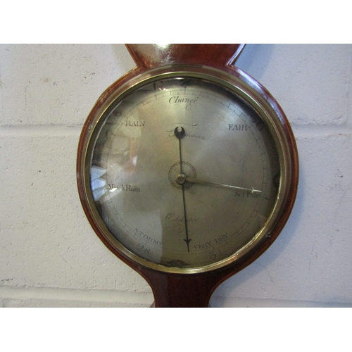 1076 - A 19th Century Tettamanzi of Colchester mahogany and marquetry wheel barometer, 101cm high