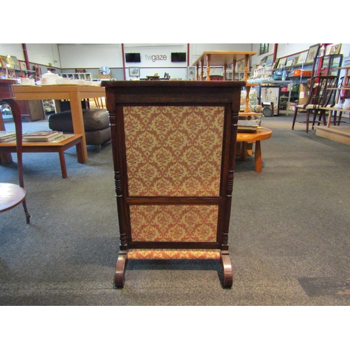 1143 - A Regency rosewood and tapestry prayer kneeler with turned supports, drop-flap table top, 74cm tall ... 