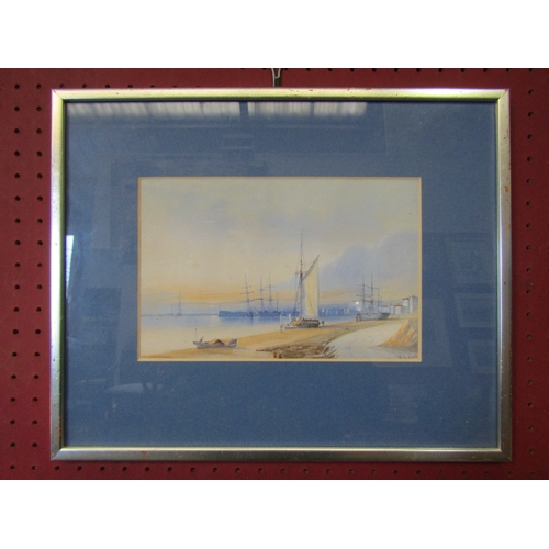 1147 - W.A.EARP: A watercolour of Dutch coastal scene, signed lower right, framed and glazed, 15cm x 23cm i... 