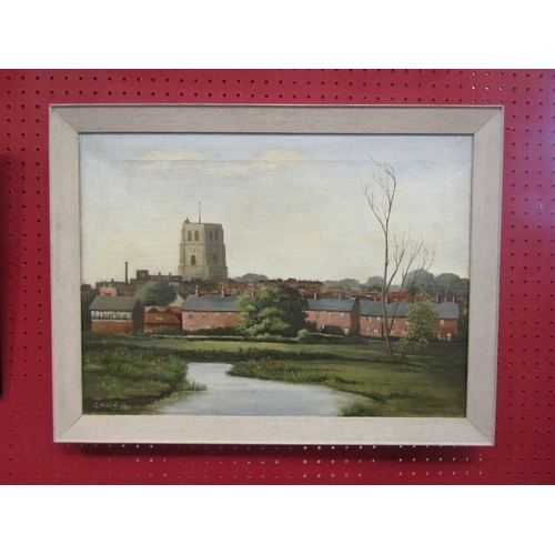 1148 - C. ALLEN: An oil on canvas depicting Beccles, signed and dated 1960 lower left, framed, 36cm x 50cm ... 