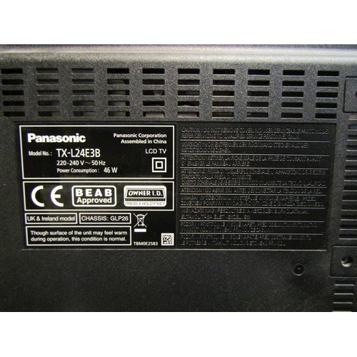 1155 - A Panasonic LCD TV model No TX-L24E3B no remote  (C)