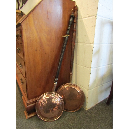 1069 - Two copper bed warming pans