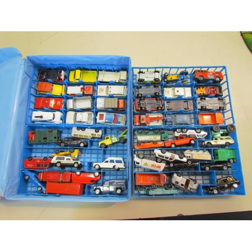 1291 - A 1970's Matchbox carry case containing predominantly Matchbox play worn diecast vehicles