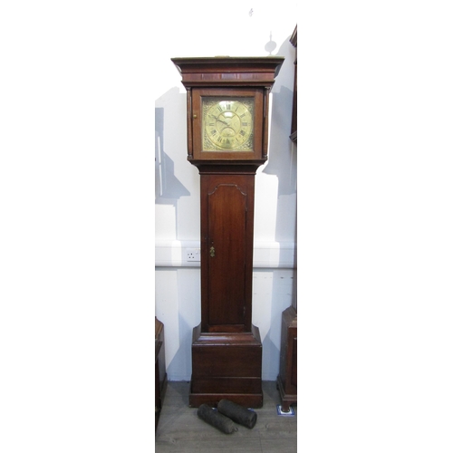 8004 - A George III Samuel Ashton of Ashburn 8 day long case clock, brass square 11 1\2 inch face with Roma... 