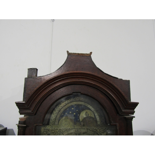 8006 - An 18th century George Wentworth of Oxon 8 day long case clock, brass arch top face Roman numerated ... 