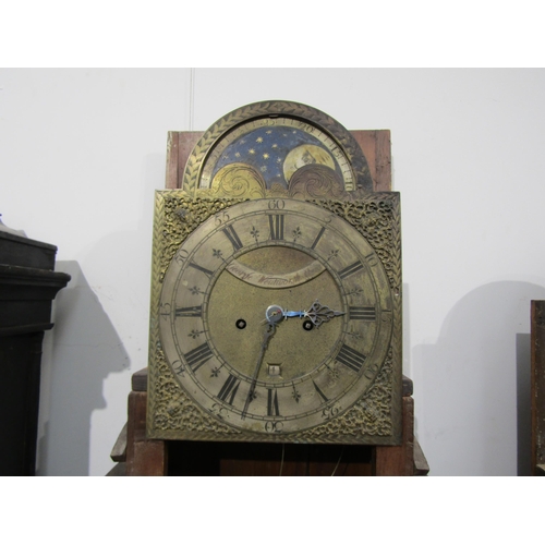 8006 - An 18th century George Wentworth of Oxon 8 day long case clock, brass arch top face Roman numerated ... 