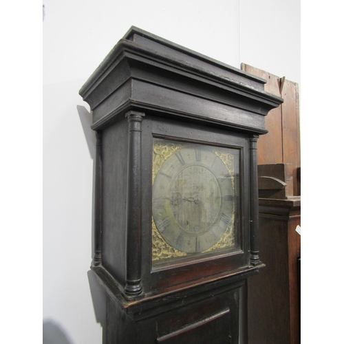 8007 - A George Hewett, Marlbro, longcase clock with brass 10 inch face, Roman numerated dial, cased, with ... 