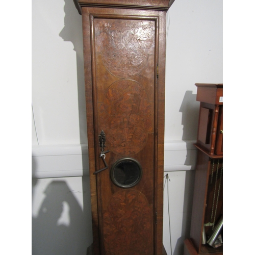 8009 - An 18th Century longcase clock with brass 10 inch square face, with unusual two train movement. The ... 