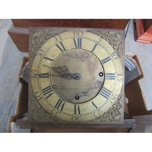 8009 - An 18th Century longcase clock with brass 10 inch square face, with unusual two train movement. The ... 