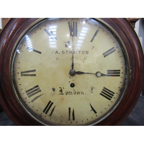 8014 - An A.Straiton, Knight Rider Street, London, 10 inch dial clock with fusee movement, 37.5 cm diameter... 