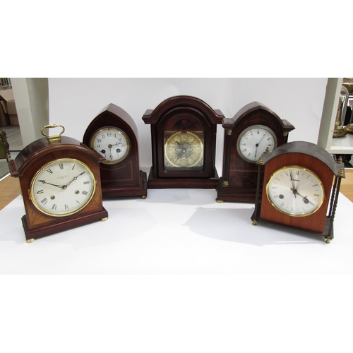 8029 - Five assorted mantel clocks including lancet, arch and domed top Comitti