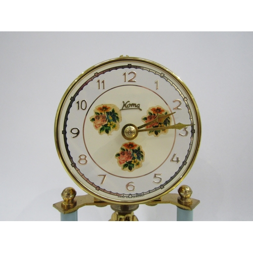 8037 - A group of three brass anniversary clocks under glass domes including Koma, Kundo and Kesn. Each wit... 
