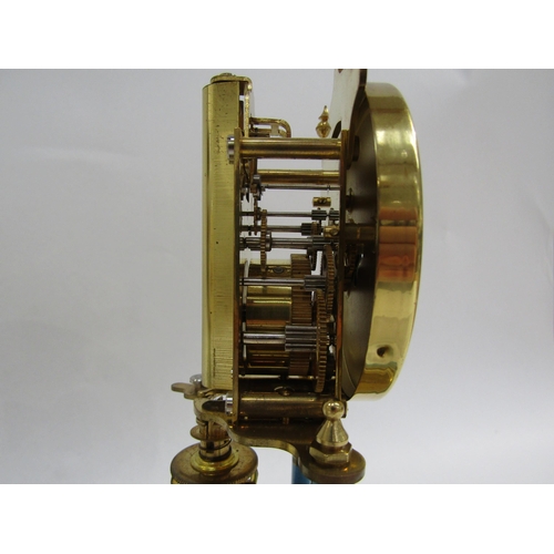 8037 - A group of three brass anniversary clocks under glass domes including Koma, Kundo and Kesn. Each wit... 