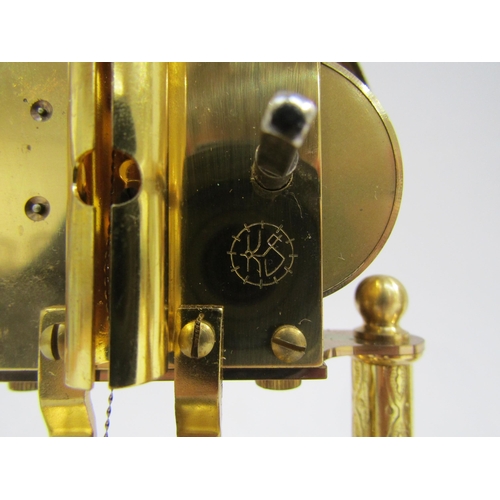 8044 - Two near pair brass anniversary clocks under glass domes, one Bentima and other Kesn. Both marked KS... 