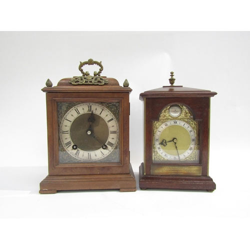 8045 - Two bracket clocks, Thwaites & Reed and a Garrard. Reed has bronze presentation plaque to front and ... 