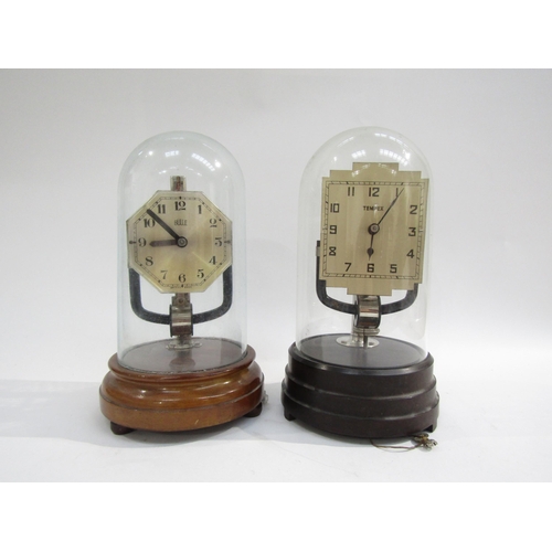 8047 - A 20th Century Bulle electric British made anniversary style clock under glass dome, and a Tempex el... 