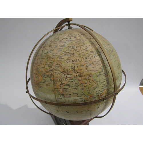 8053 - A Thwaites of London desk clock with mechanical atlas globe, 41.5cm tall
