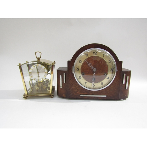 8060 - A Westminster foreign mantel clock, case labelled C.W.S. Ltd, London with silent switch to dial, alo... 