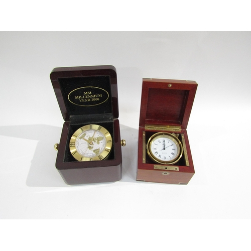 8061 - A pair of marine chronometers - one an Imhof quartz Swiss with Roman numerals and outer seconds trac... 