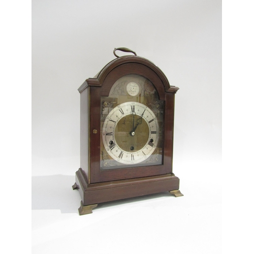 8067A - An Elliott of London 8-day lever Westminster and Whittington chime bracket clock, engraved arch dial... 