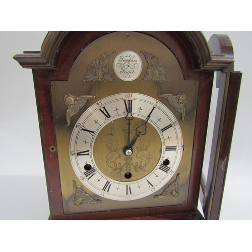 8067A - An Elliott of London 8-day lever Westminster and Whittington chime bracket clock, engraved arch dial... 