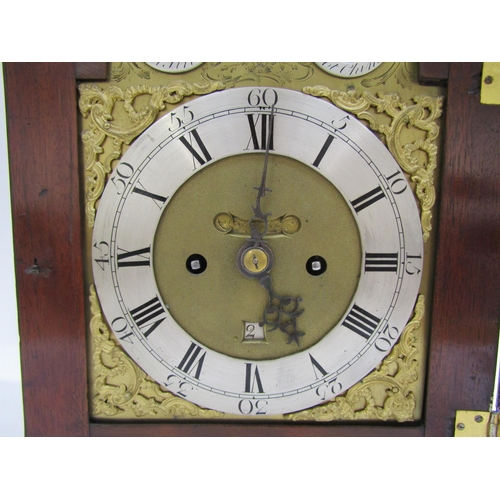 8072 - A late Georgian twin fusee bracket clock, the ornate engraved arch face named 