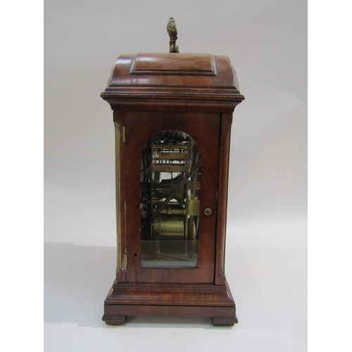 8072 - A late Georgian twin fusee bracket clock, the ornate engraved arch face named 