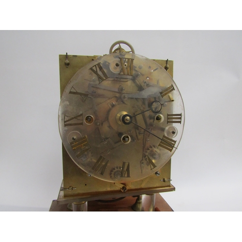 8075 - A converted triple fusee movement mantel clock, striking on five gongs, with perspex Roman numeral f... 