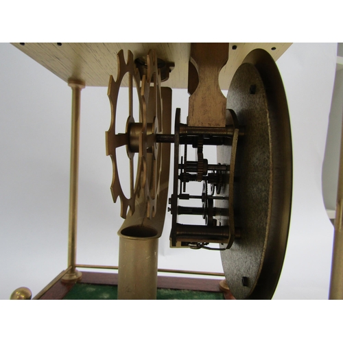 8076 - A Thwaites & Reed rolling ball clock, the open movement with silvered dial and named plaque with fou... 