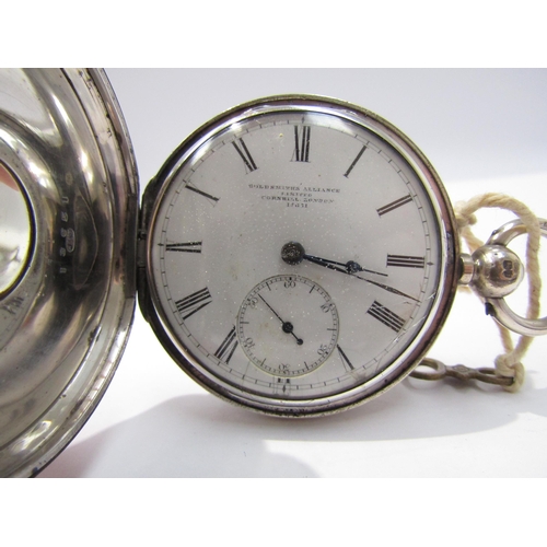 8094 - Two silver full hunter cased pocket watches (Waltham USA & Turkish market dial) together with two si... 